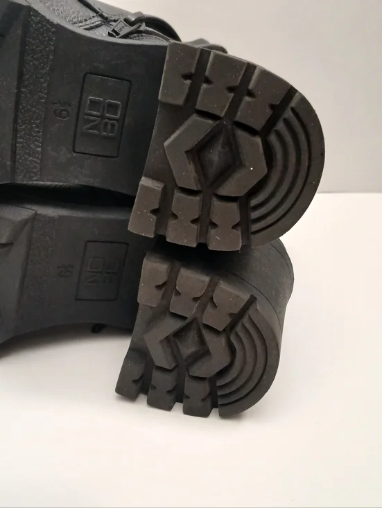 No Boundaries Studded Black Block Heel Moto Boots Ghot, Punk Women's Size 6.5 - Picture 8 of 11